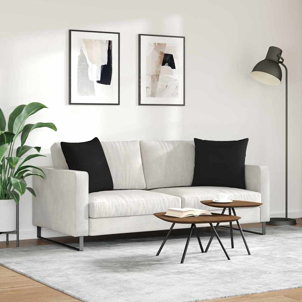 Sofakissen 2 Stk. Stoff Schwarz 50 x 50 cm
