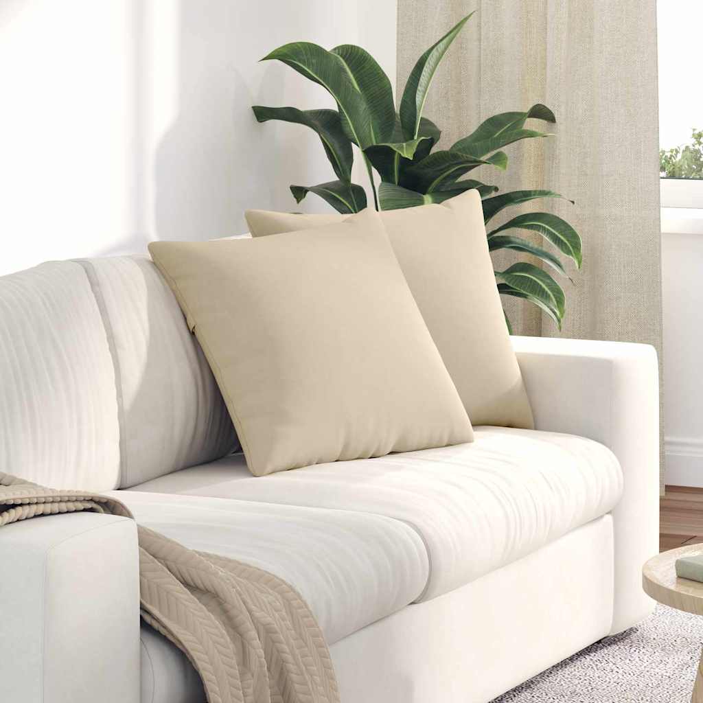Sofakissen 2 Stk. Stoff Creme 50 x 50 cm