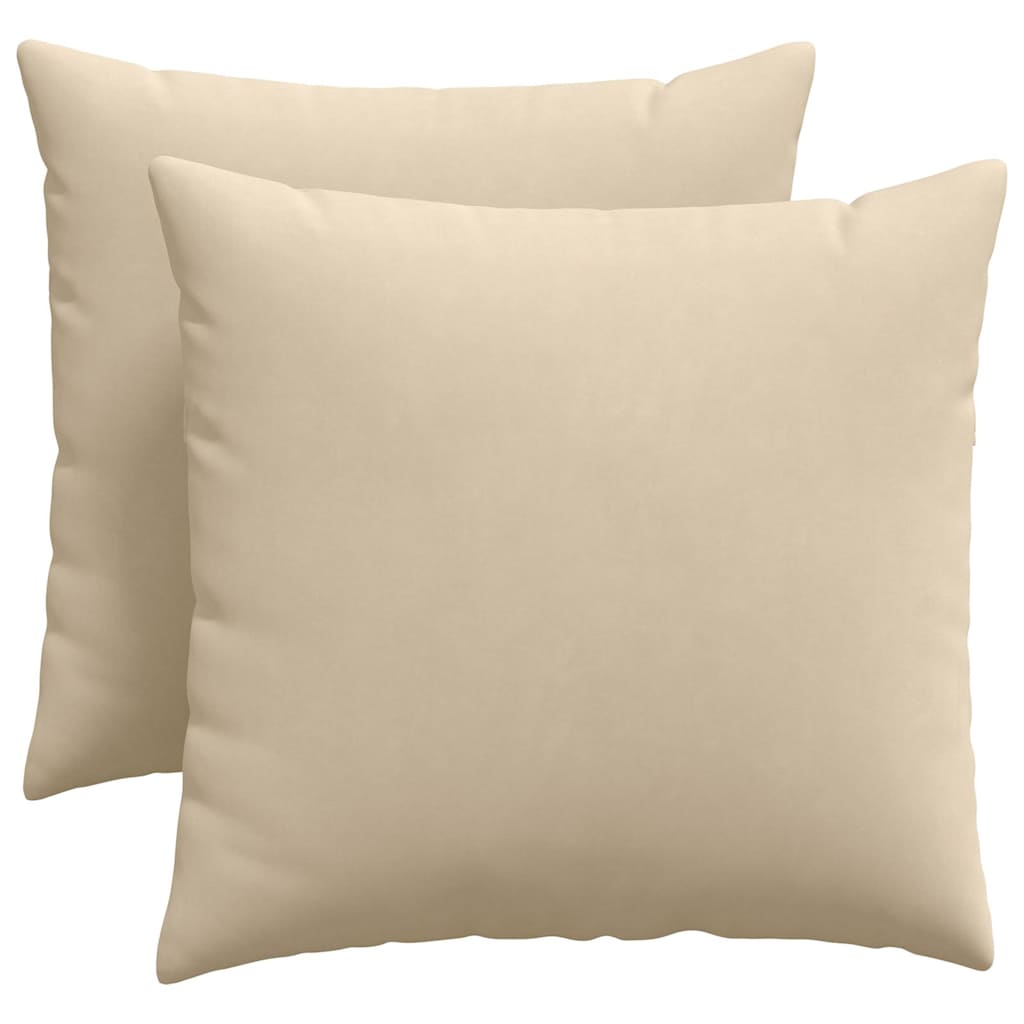 Sofakissen 2 Stk. Stoff Creme 50 x 50 cm