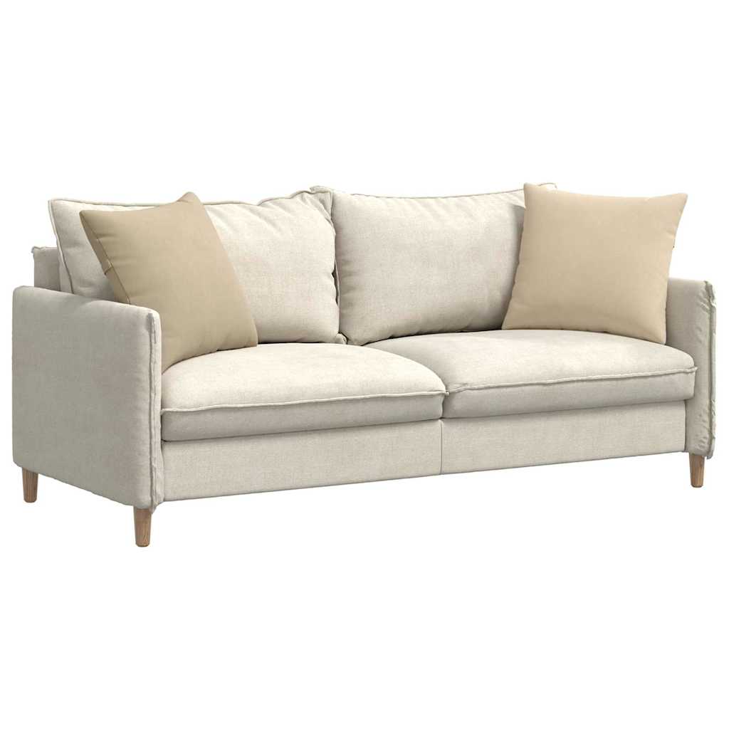 Sofakissen 2 Stk. Stoff Creme 50 x 50 cm