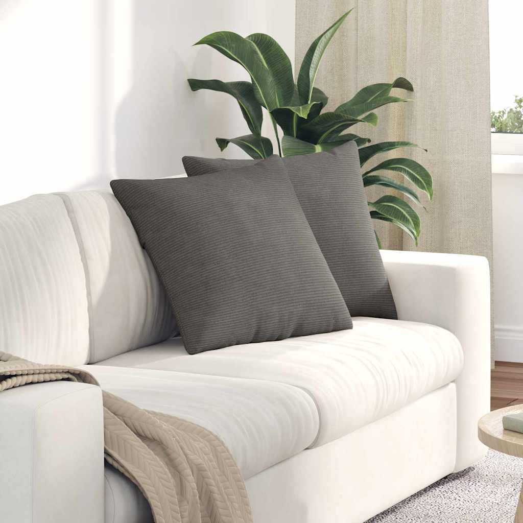 Sofakissen 2 pcs Hellgrau 50 x 50 cm Cordstoff