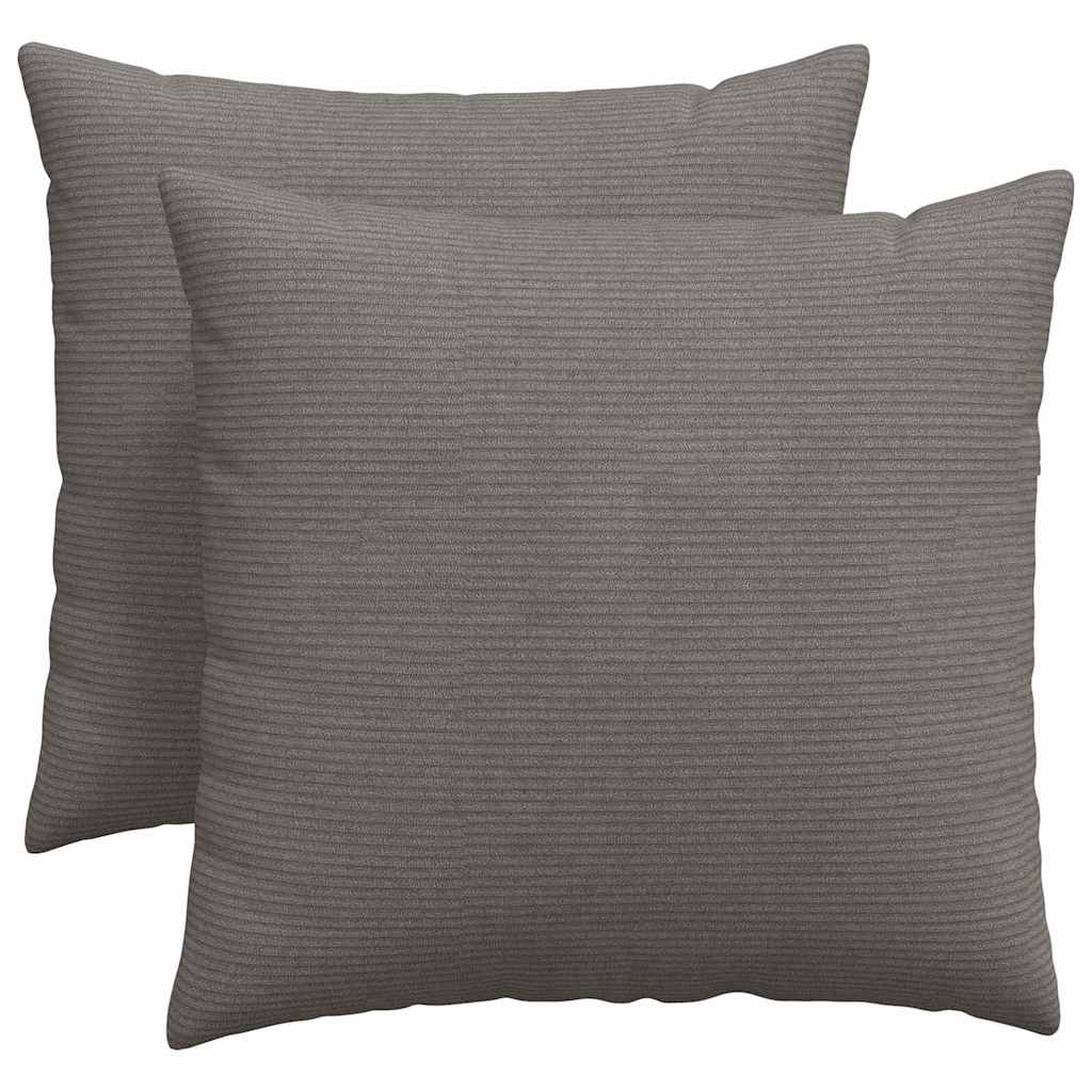 Sofakissen 2 pcs Hellgrau 50 x 50 cm Cordstoff