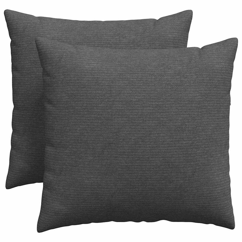 Sofakissen 2 pcs Dunkelgrau 50 x 50 cm Cordstoff