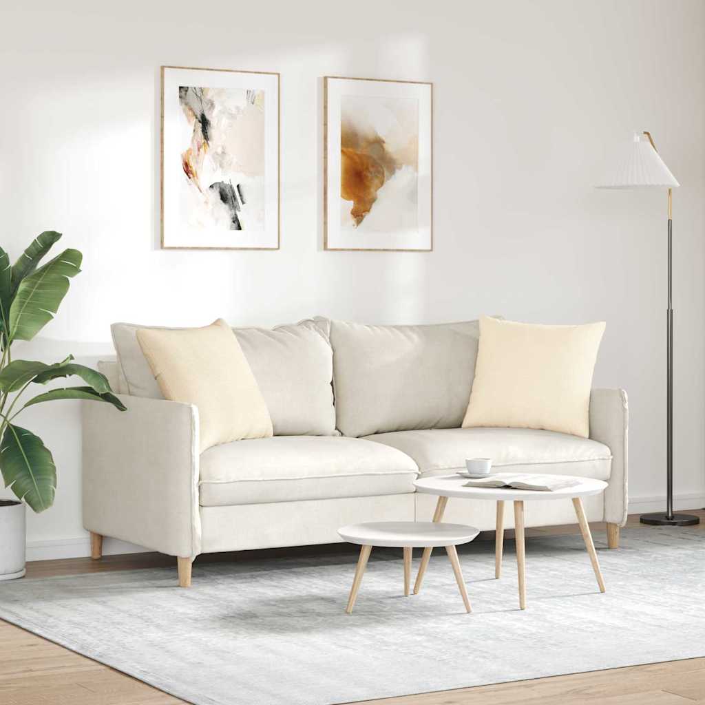 Sofakissen 2 pcs Creme 50 x 50 cm Cordstoff