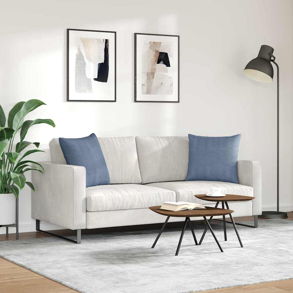 Sofakissen 2 pcs Blau 50 x 50 cm Cordstoff