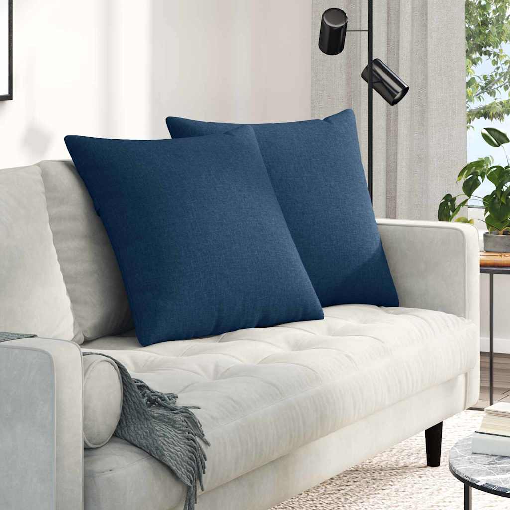 Sofakissen 2 stk. Stoff Blau 60 x 60 cm