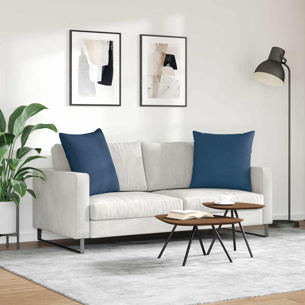 Sofakissen 2 stk. Stoff Blau 60 x 60 cm