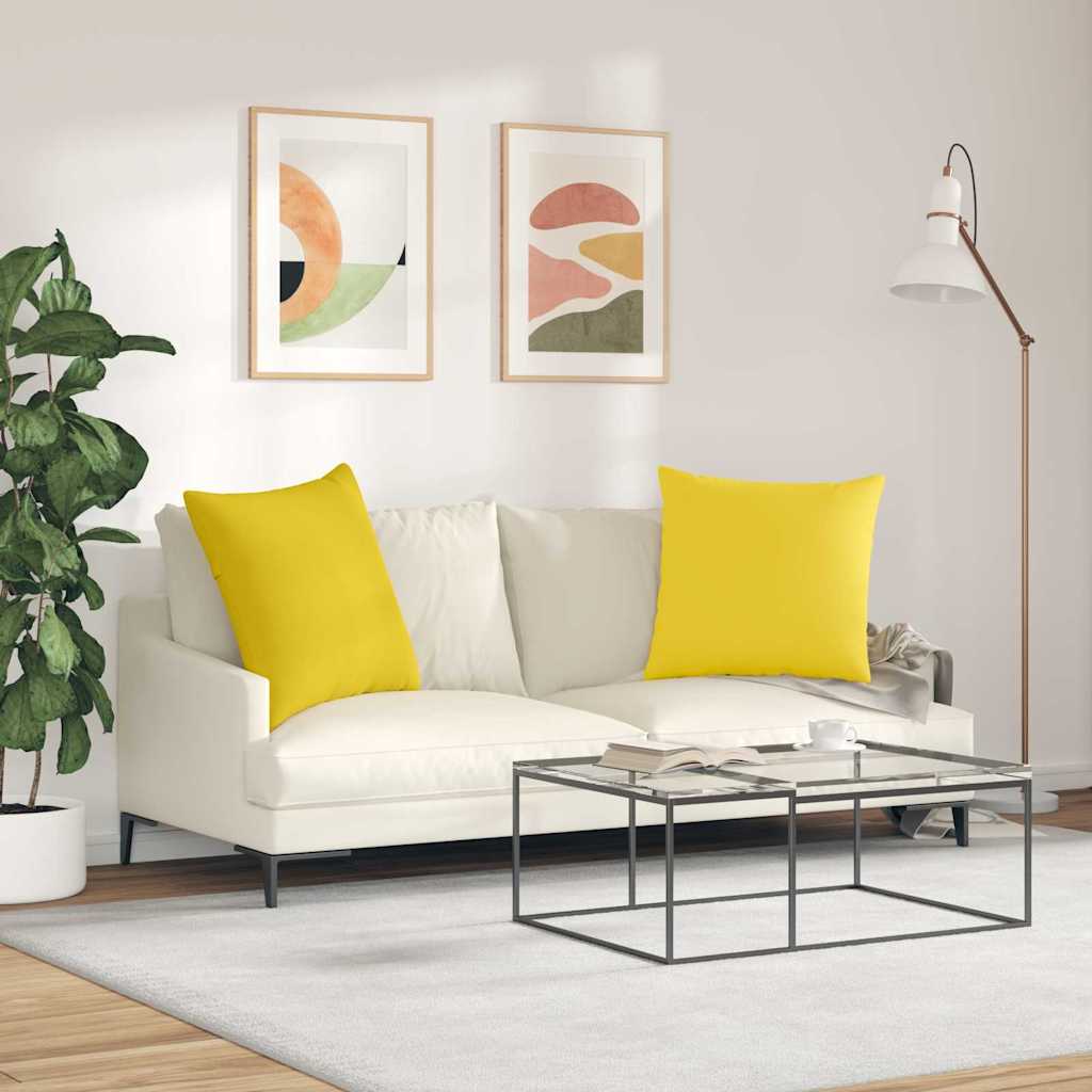 Sofakissen 2 stk. Stoff Helles Gelb 60 x 60 cm