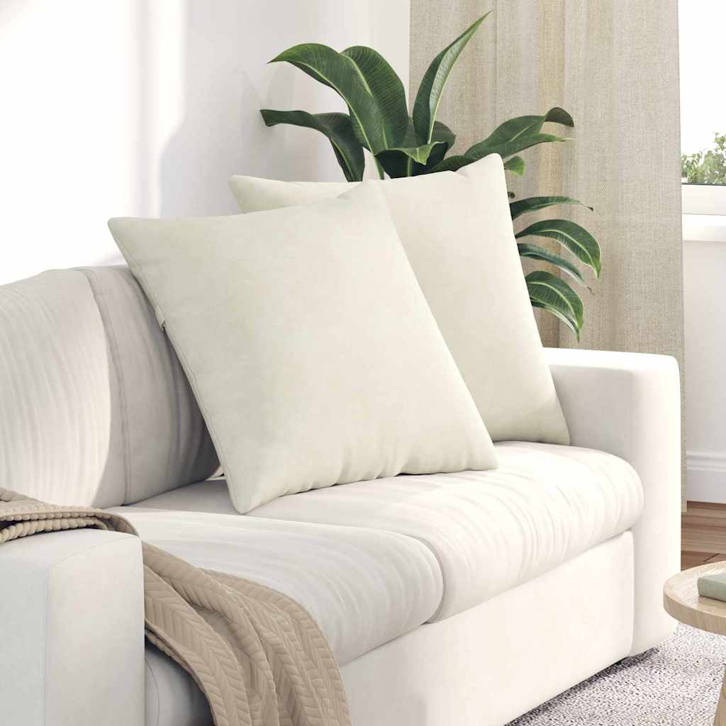 Sofakissen 2 pcs Creme 60 x 60 cm Cordstoff