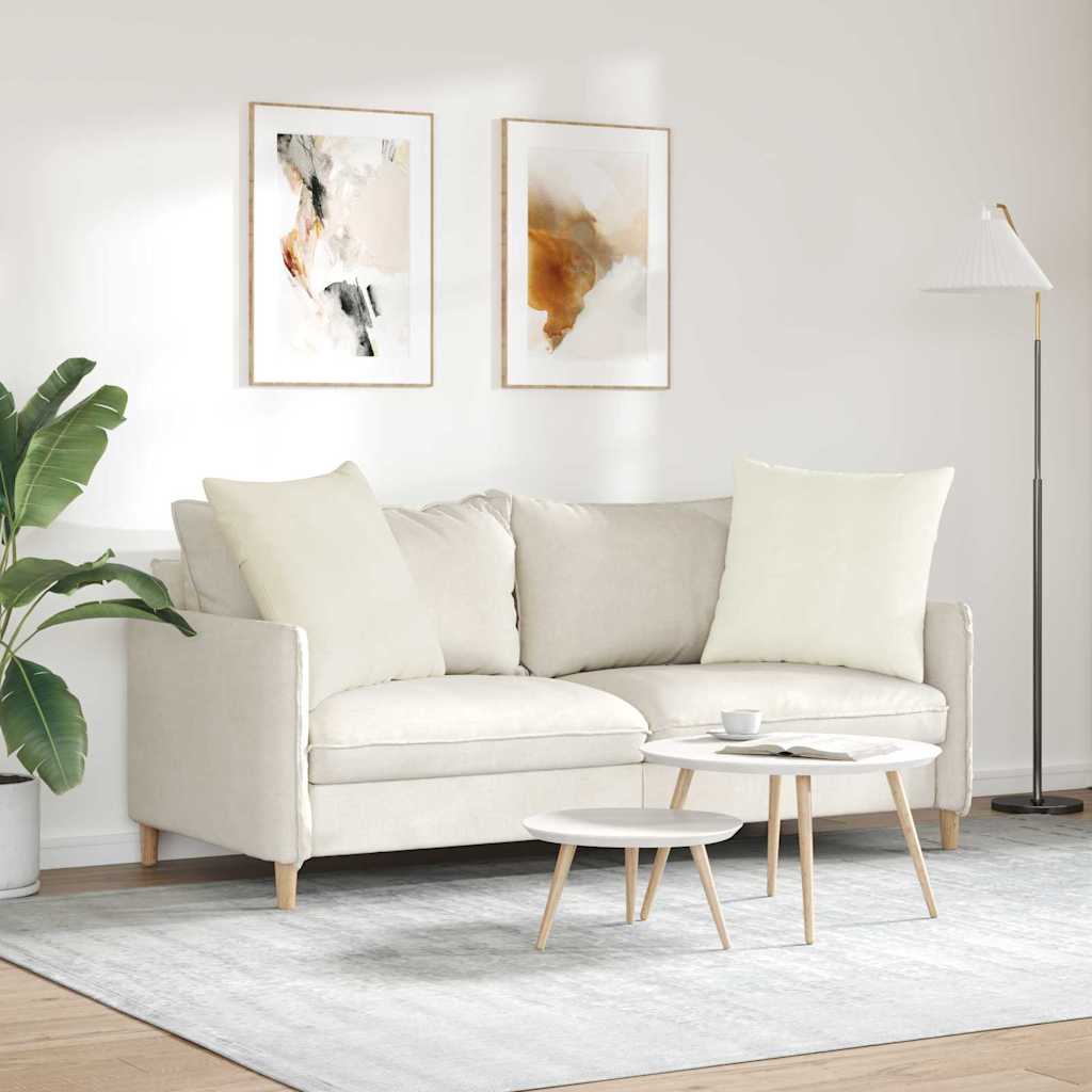 Sofakissen 2 pcs Creme 60 x 60 cm Cordstoff