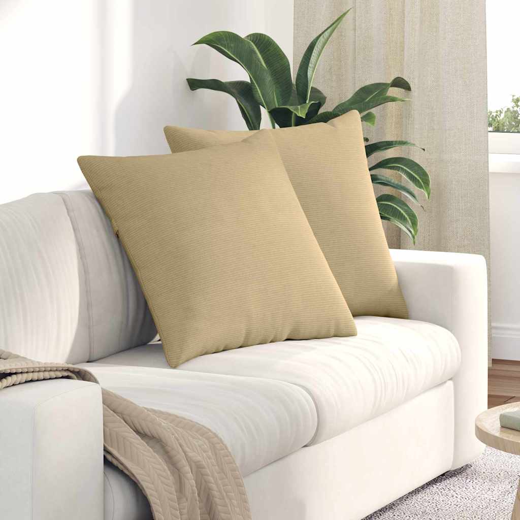 Sofakissen 2 pcs Grau-Grün 60 x 60 cm Cordstoff
