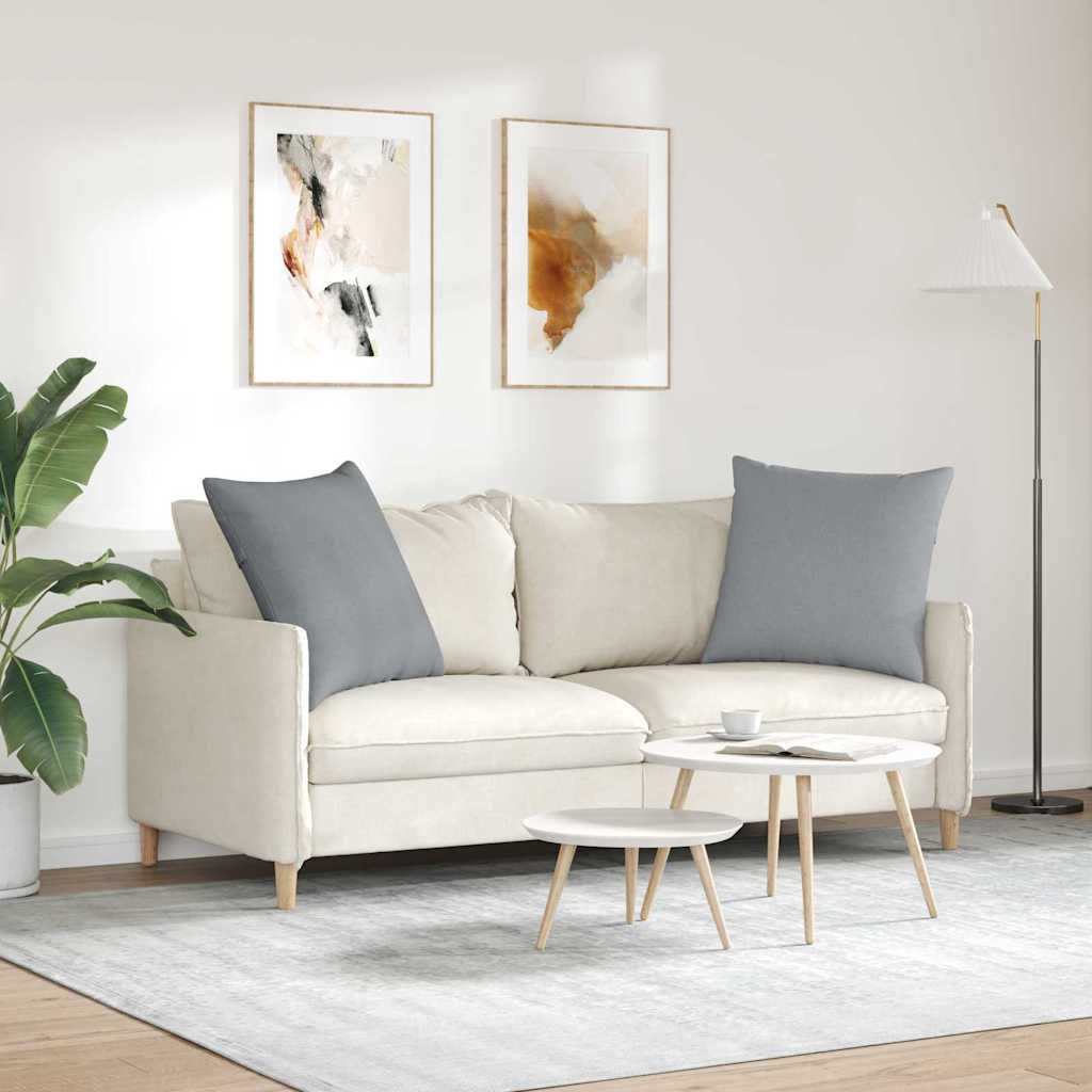 Sofakissen 2 stk. Stoff Hellgrau 80 x 80 cm