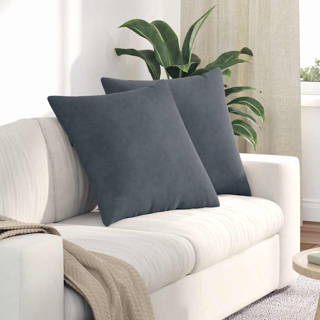Sofakissen 2 pcs Dunkelgrau 80 x 80 cm Cordstoff