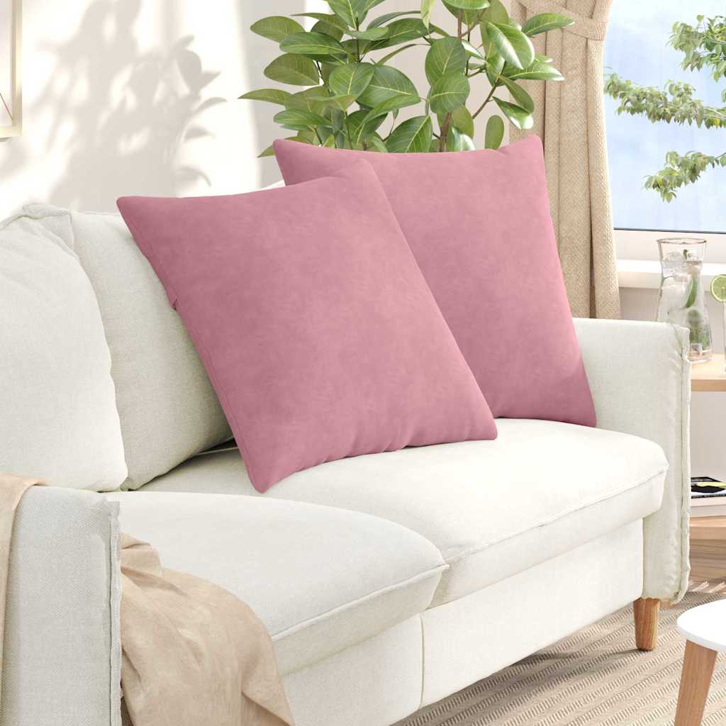 Sofakissen 2 pcs Rosa 80 x 80 cm Cordstoff