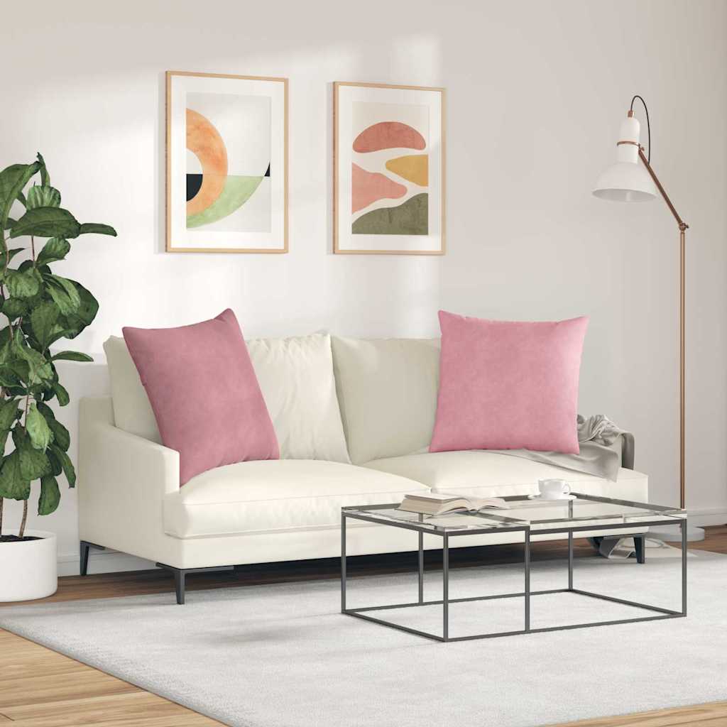 Sofakissen 2 pcs Rosa 80 x 80 cm Cordstoff