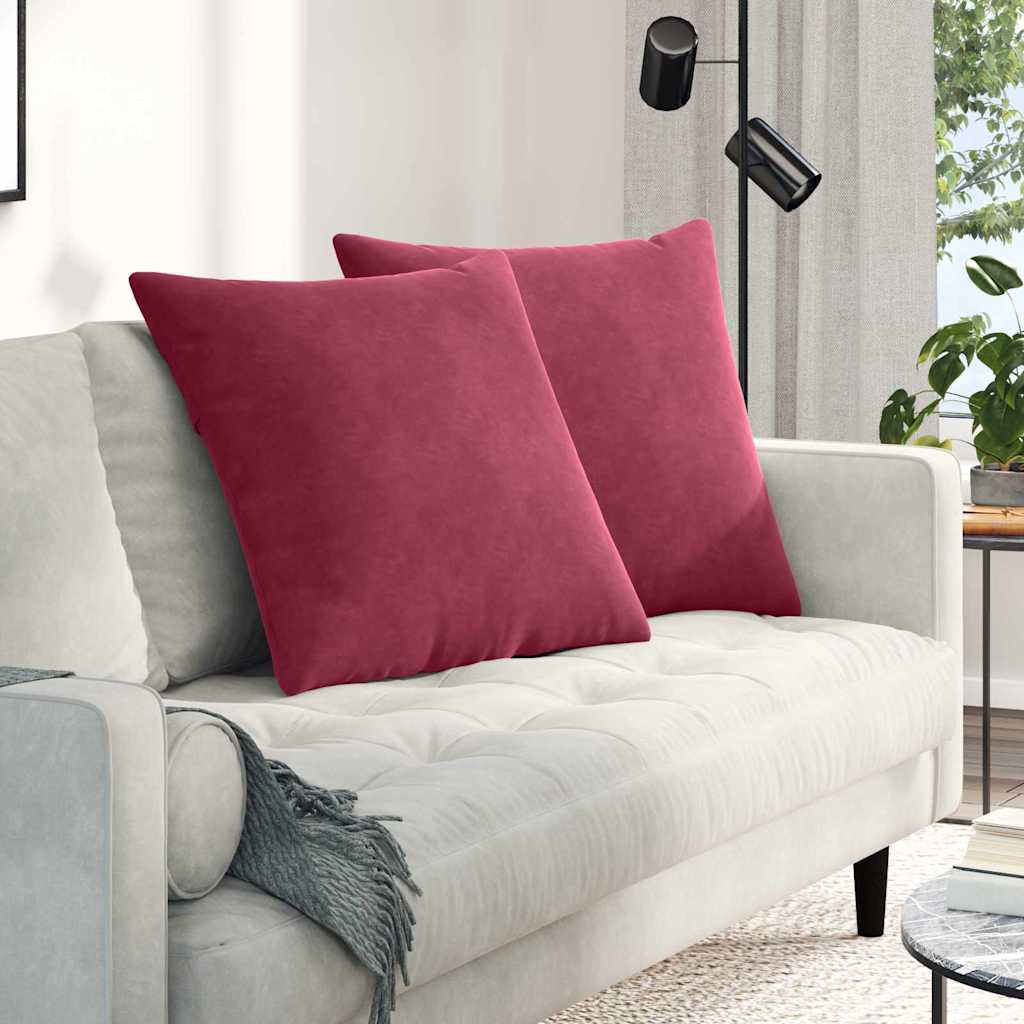 Sofakissen 2 pcs Weinrot 80 x 80 cm Cordstoff