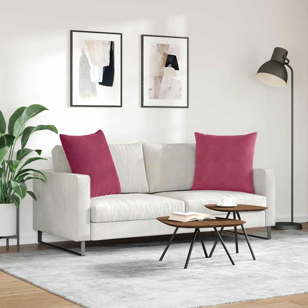 Sofakissen 2 pcs Weinrot 80 x 80 cm Cordstoff
