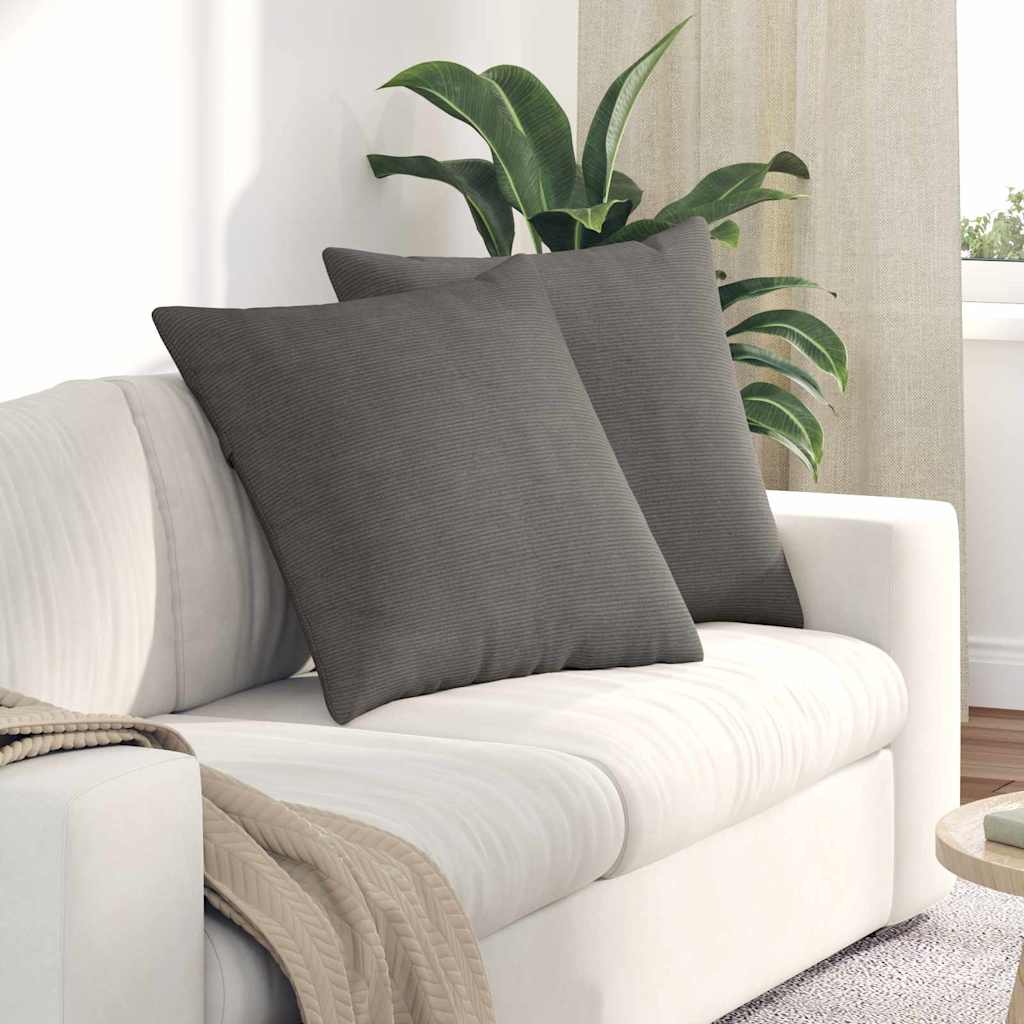 Sofakissen 2 pcs Hellgrau 80 x 80 cm Cordstoff