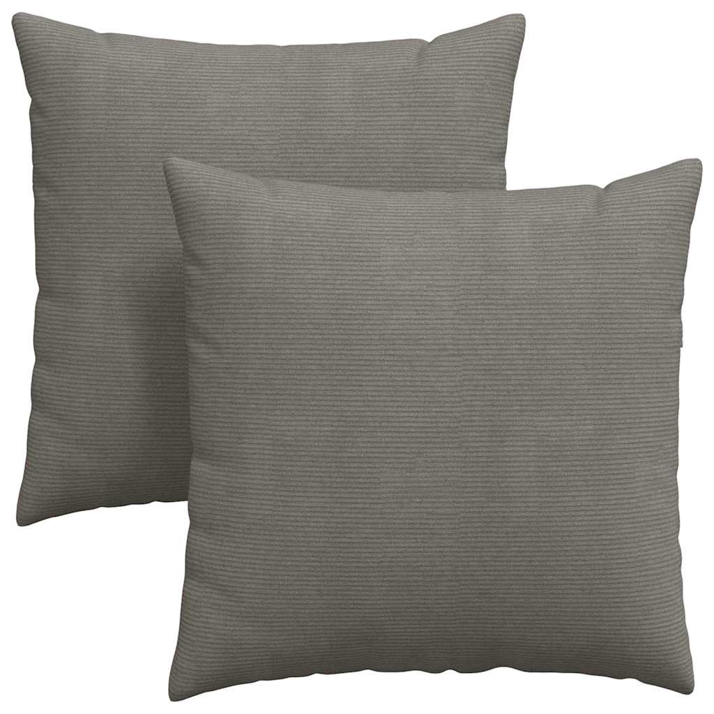 Sofakissen 2 pcs Hellgrau 80 x 80 cm Cordstoff