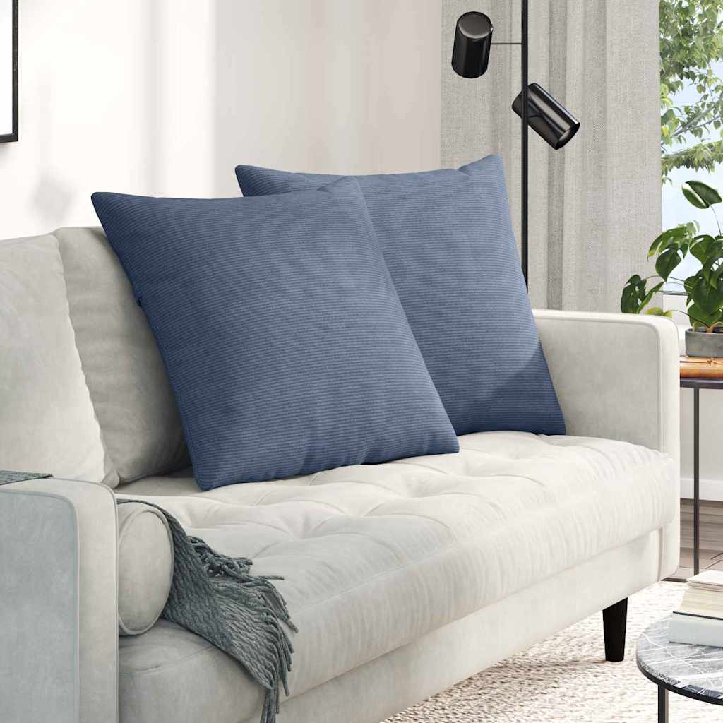 Sofakissen 2 pcs Blau 80 x 80 cm Cordstoff