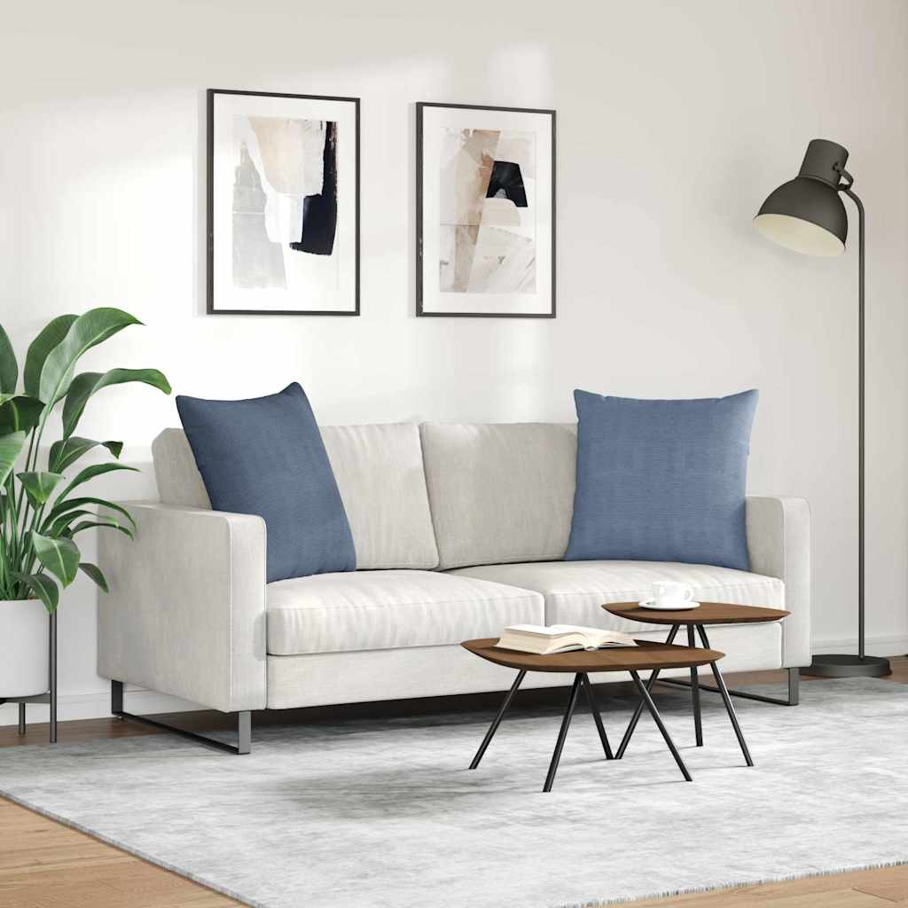 Sofakissen 2 pcs Blau 80 x 80 cm Cordstoff