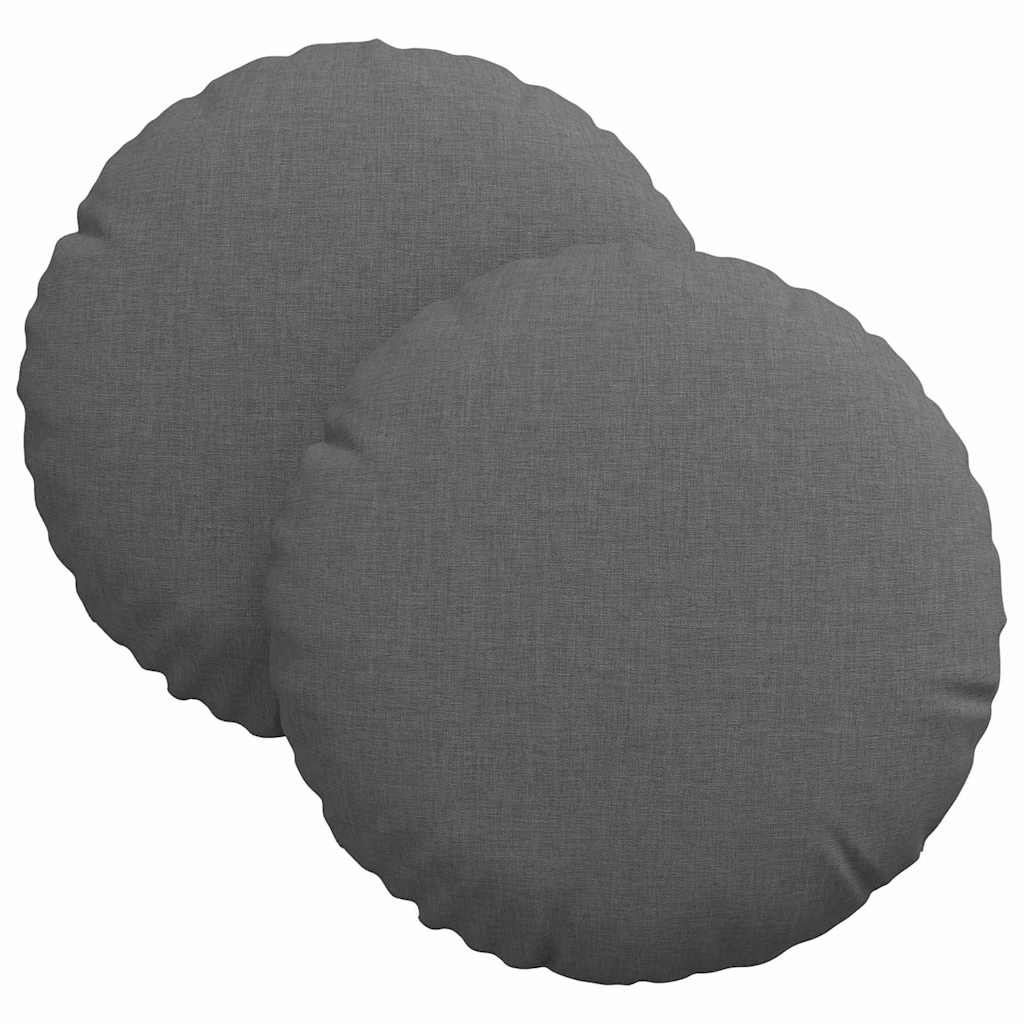 Sitzkissen 2 stk. Stoff Dunkelgrau Ø30 x 13 cm