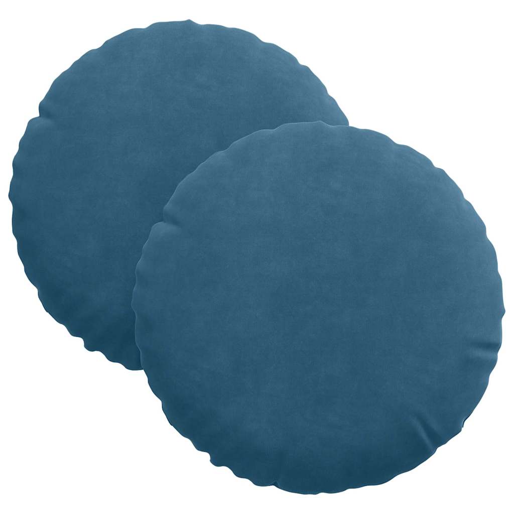 Sitzkissen 2 stk. Samt Blau Ø30 x 13 cm
