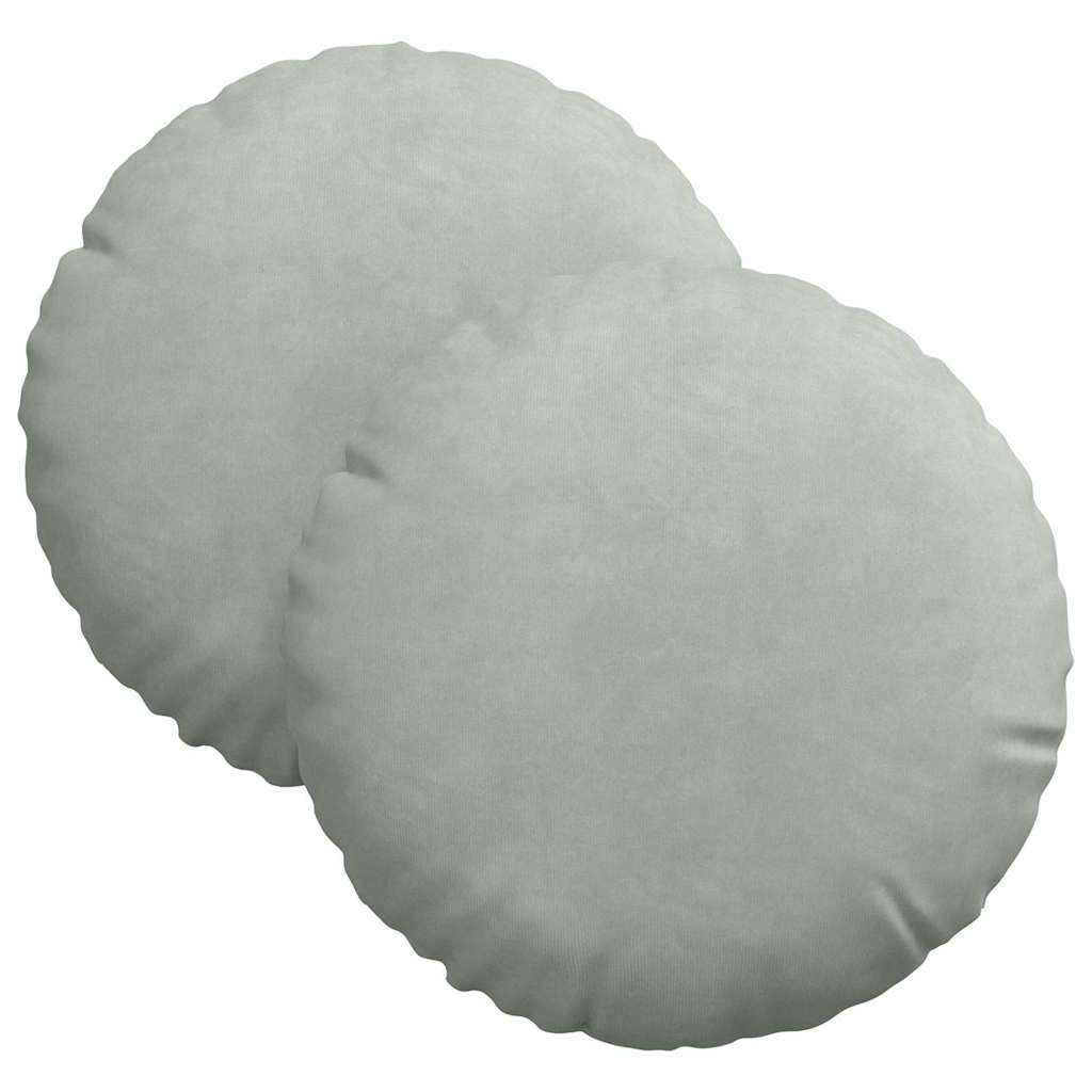 Sitzkissen 2 stk. Samt Hellgrau Ø30 x 13 cm