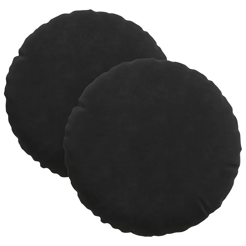 Sitzkissen 2 stk. Samt Schwarz Ø30 x 13 cm