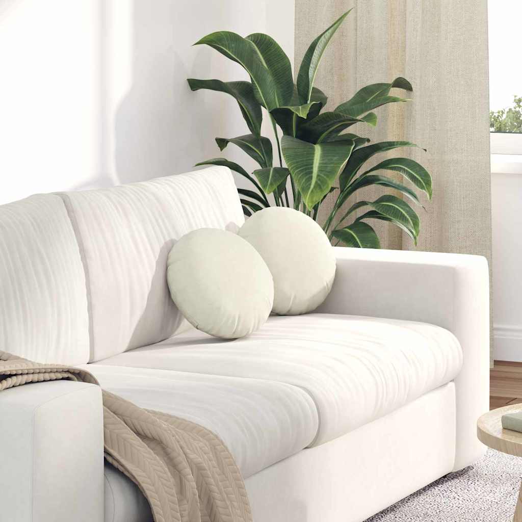 Sitzkissen 2 stk. Samt Creme Ø30 x 13 cm