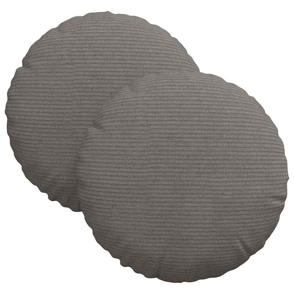 Sitzkissen 2 stk. Cordstoff Hellgrau Ø30 x 13 cm