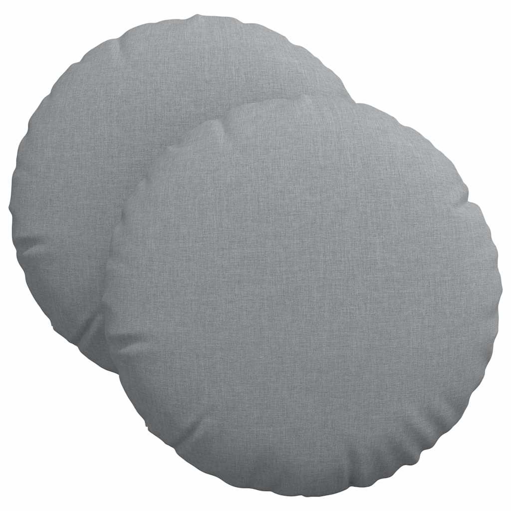 Sitzkissen 2 stk. Stoff Hellgrau Ø40 x 13 cm