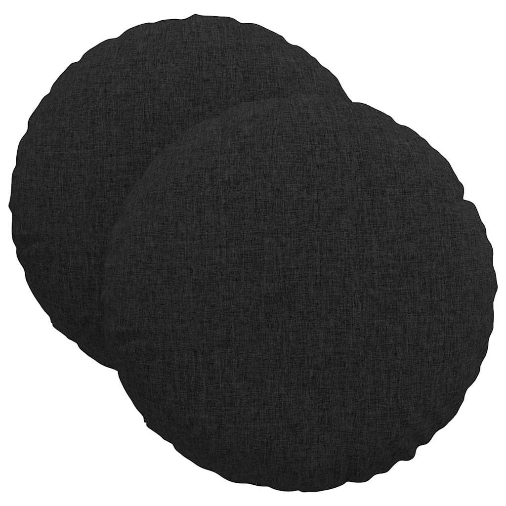 Sitzkissen 2 Stk. Stoff Schwarz Ø40 x 13 cm