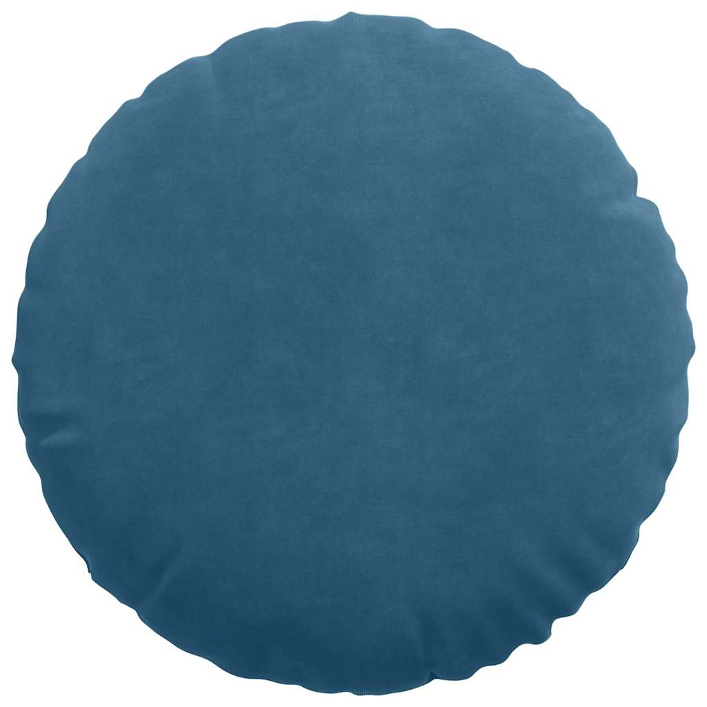 Sitzkissen 2 pcs Blau Ø 40 x 13 cm Samt