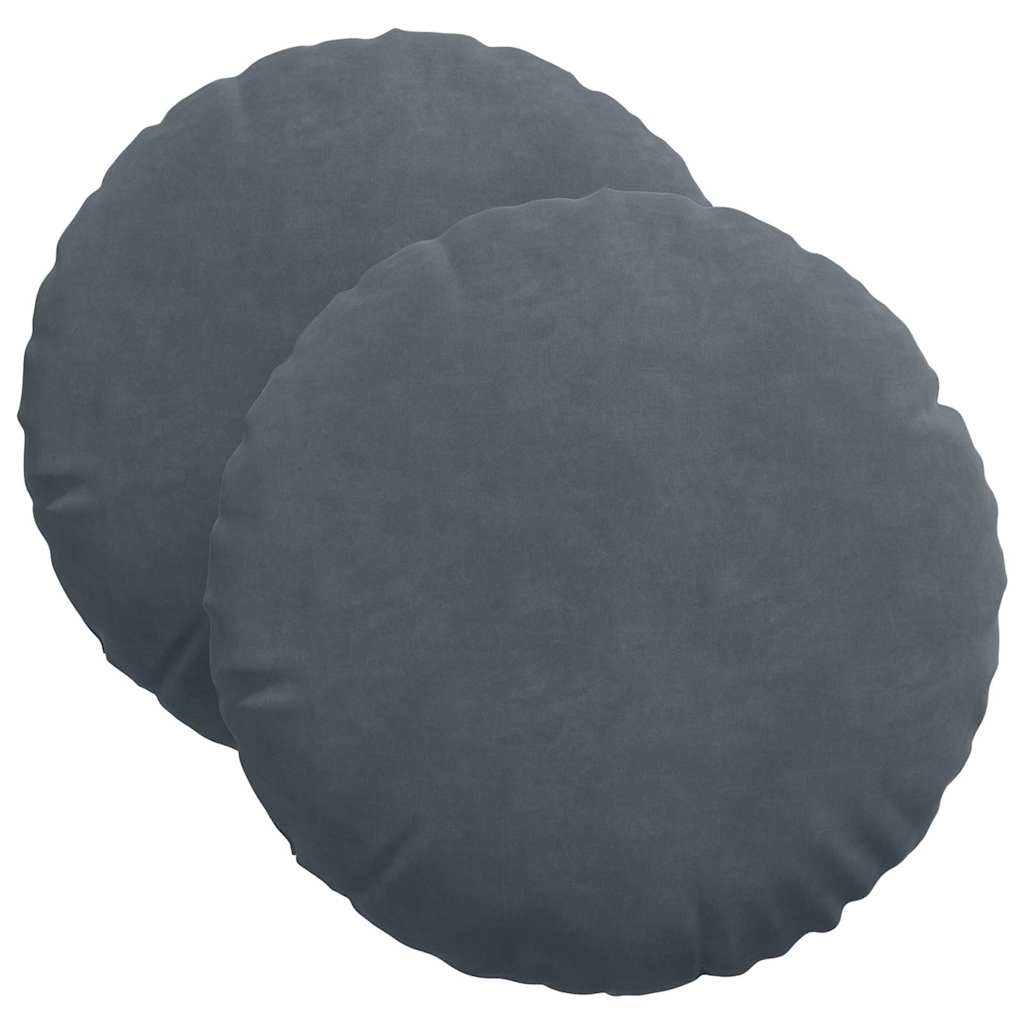 Sitzkissen 2 pcs Dunkelgrau Ø 40 x 13 cm Samt