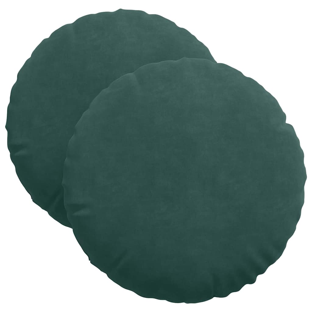 Sitzkissen 2 pcs Dunkelgrün Ø 40 x 13 cm Samt