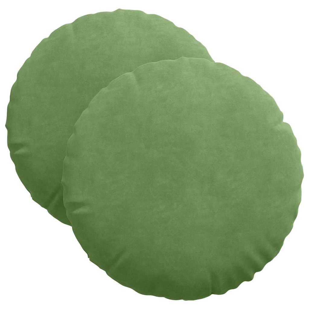 Sitzkissen 2 pcs Hellgrün Ø 40 x 13 cm Samt