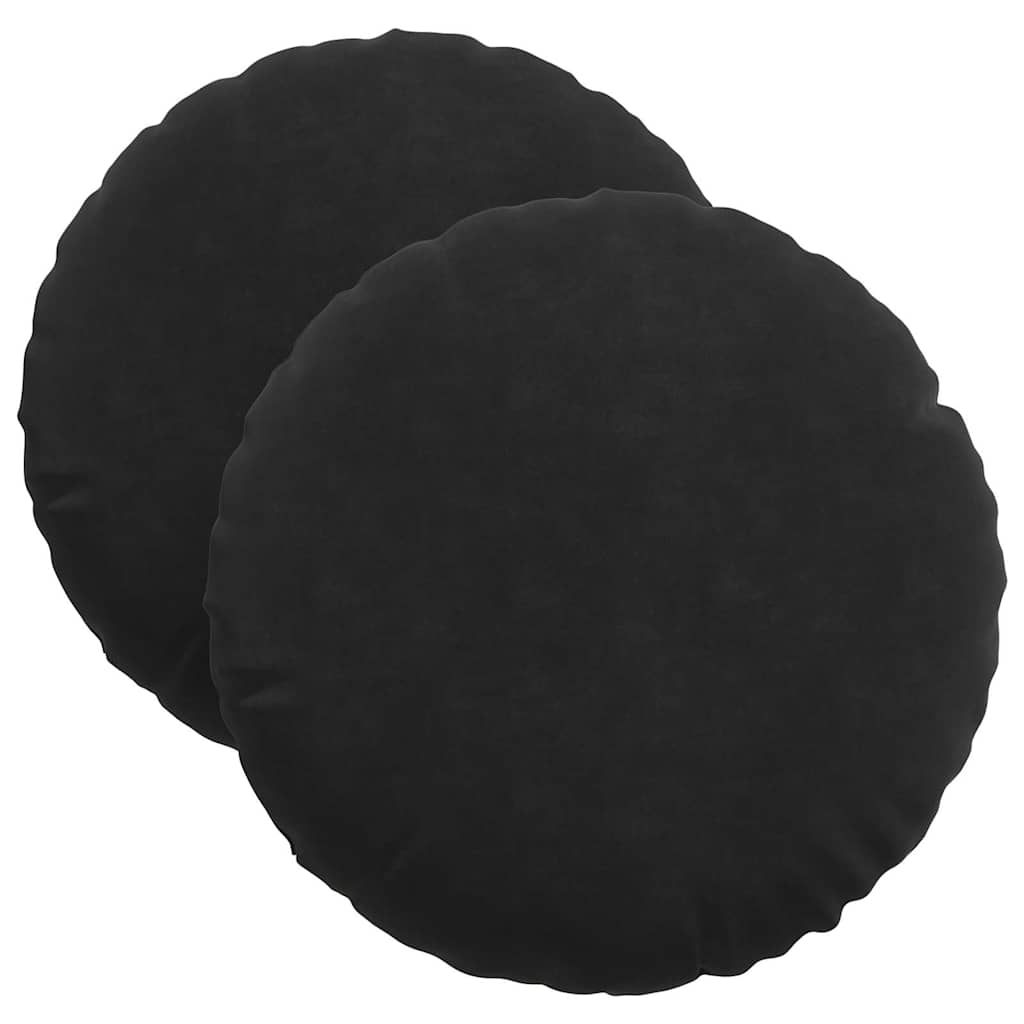 Sitzkissen 2 pcs Schwarz Ø 40 x 13 cm Samt