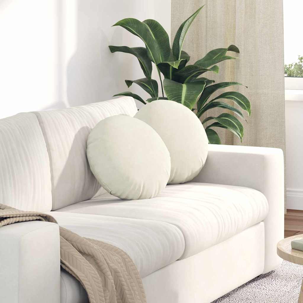 Sitzkissen 2 pcs Creme Ø 40 x 13 cm Samt
