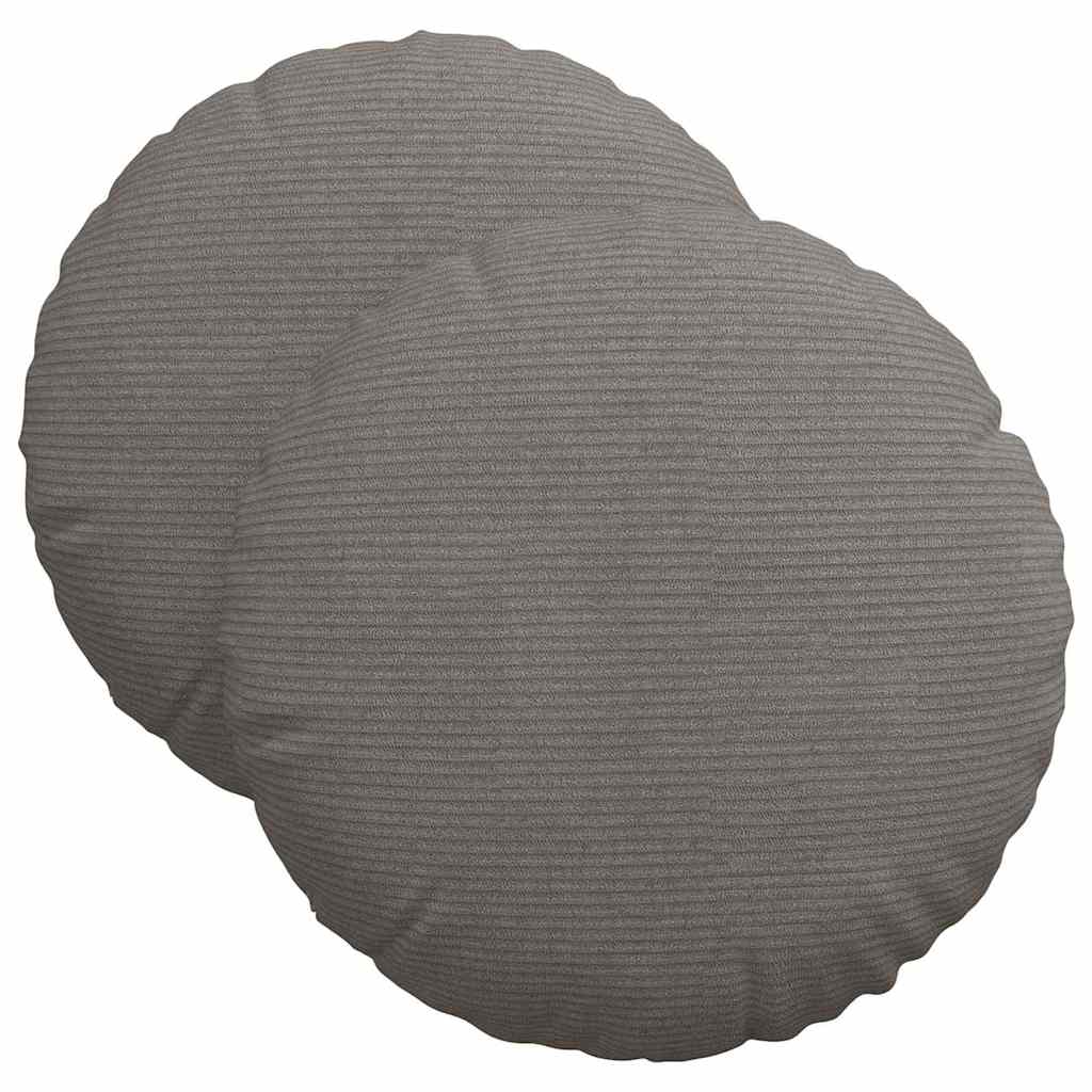 Sitzkissen 2 stk. Cordstoff Hellgrau Ø 40 cm