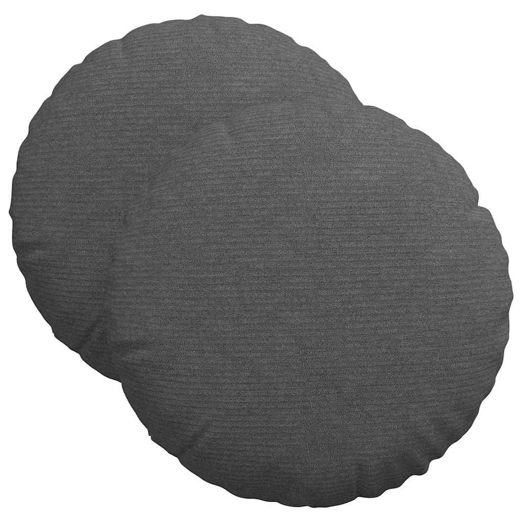Sitzkissen 2 Stk. Cordstoff Dunkelgrau Ø 40 cm