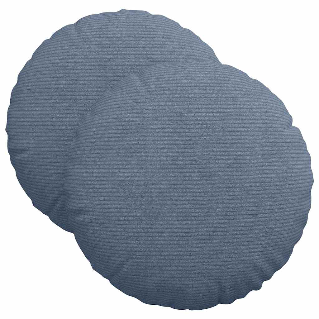 Sitzkissen 2 stk. Cordstoff Blau Ø 40 cm