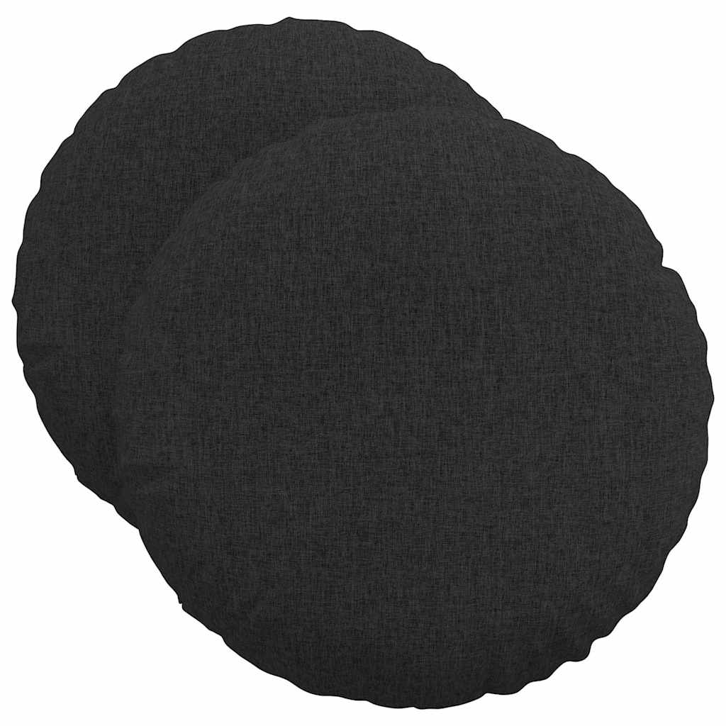 Sitzkissen 2 stk. Stoff Schwarz Ø50 x 19 cm
