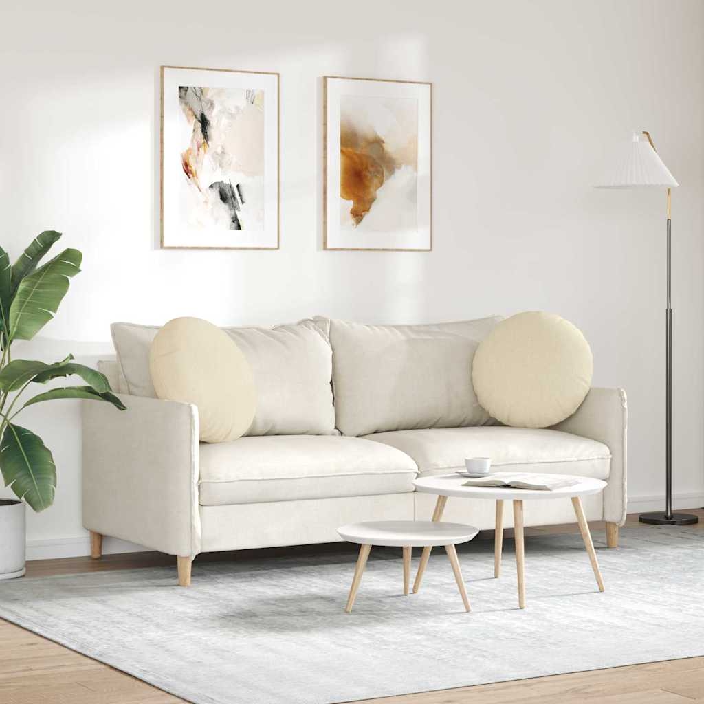 Sitzkissen 2 Stk. Stoff Creme Ø50 x 19 cm
