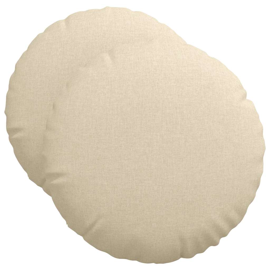 Sitzkissen 2 Stk. Stoff Creme Ø50 x 19 cm