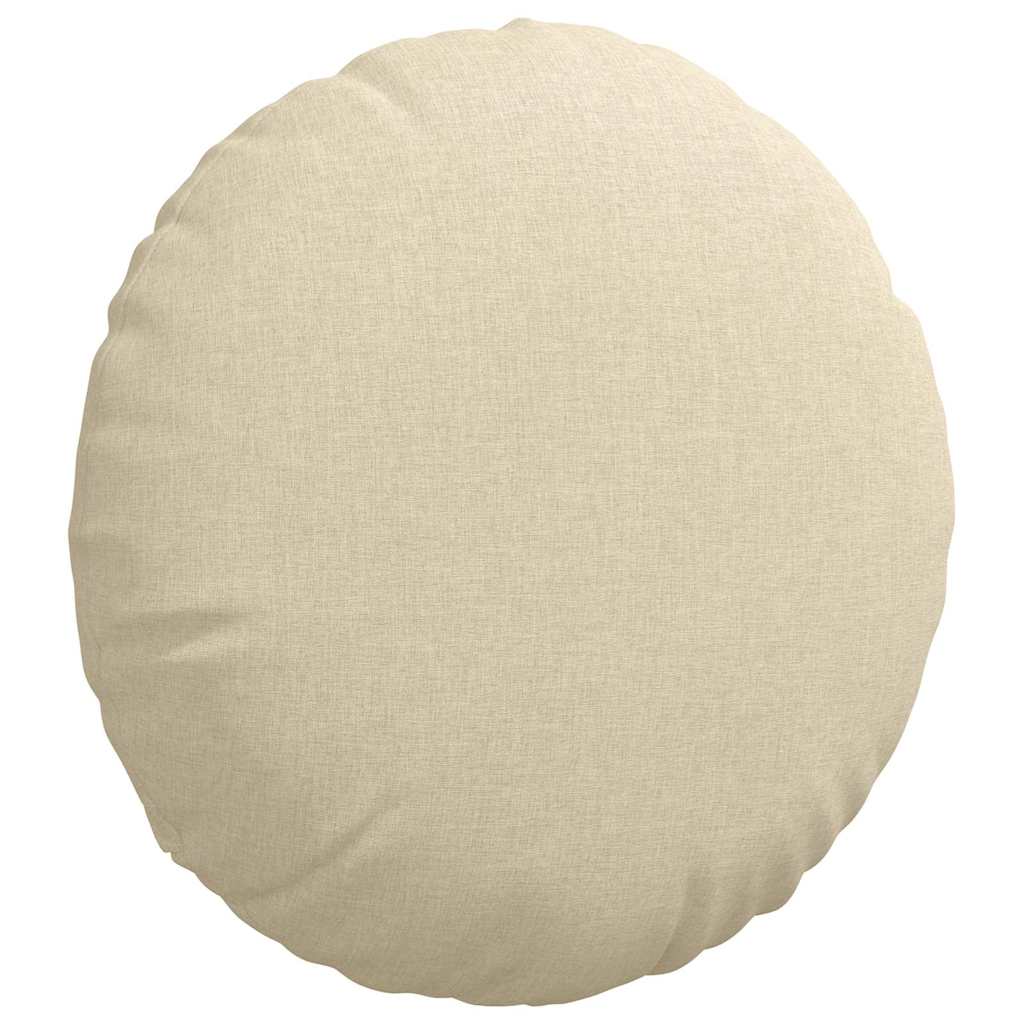 Sitzkissen 2 Stk. Stoff Creme Ø50 x 19 cm