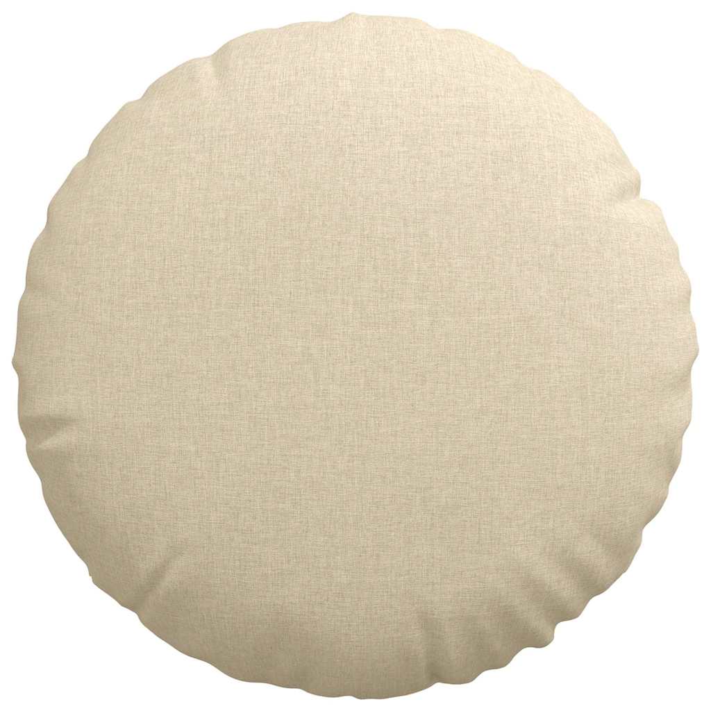 Sitzkissen 2 Stk. Stoff Creme Ø50 x 19 cm