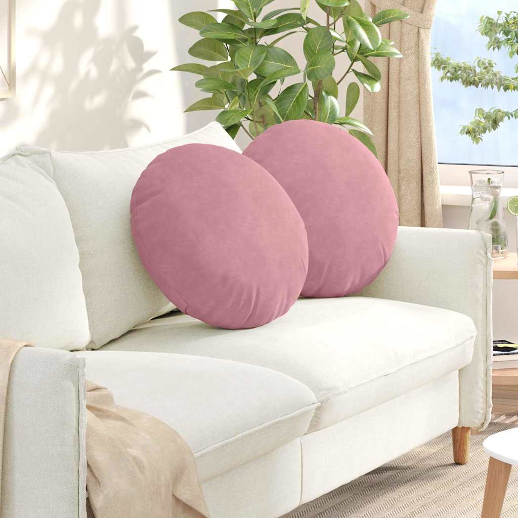 Sitzkissen 2 stk. Samt Rosa Ø50 x 19 cm