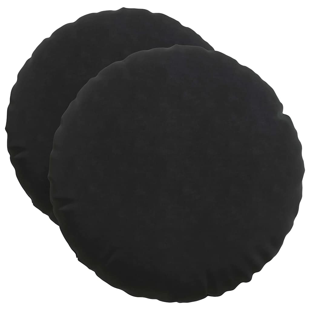 Sitzkissen 2 stk. Samt Schwarz Ø50 x 19 cm