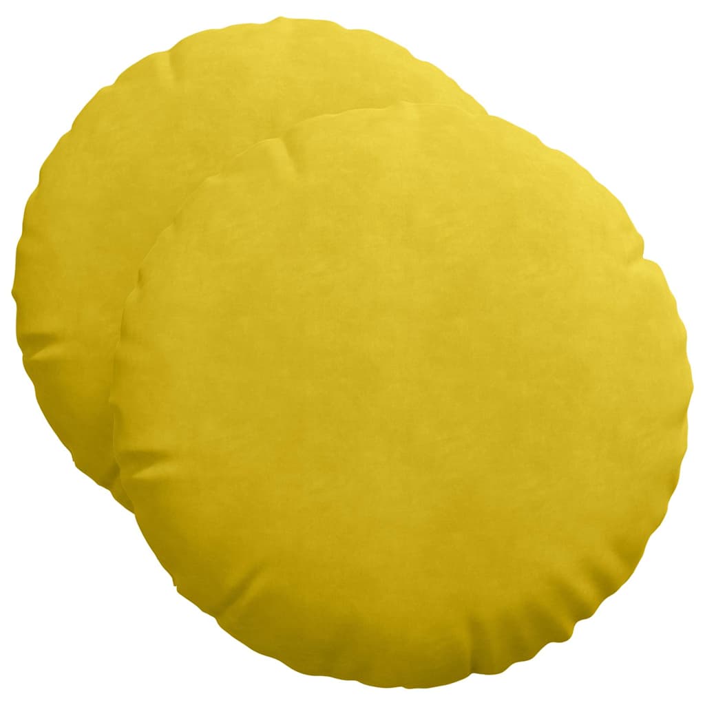 Sitzkissen 2 stk. Samt Gelb Ø50 x 19 cm